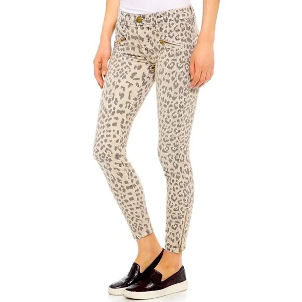 current/elliot the soho zip stiletto in stone leopard 29 NWT